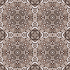 Seamless vector pattern mandala ornament. Vintage decorative tiled design