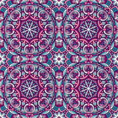Abstract festive colorful geometric mandala vector ethnic boho pattern
