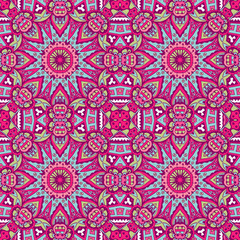 Tribal indian ethnic seamless design. Festive colorful mandala pattern