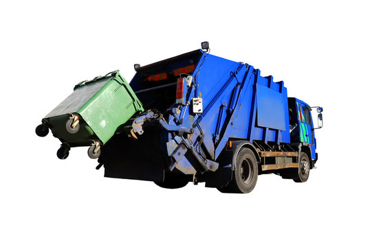 garbage transport car loading itself