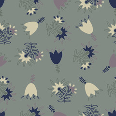Seamless colorful design stylized plants and flowers. The design is perfectly suitable for clothes design, children s decoration, wallpaper and backgrounds.