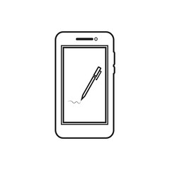 Electronic Signature line Icon. Editable vector EPS.