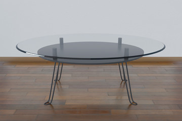 Glass table in a neat room