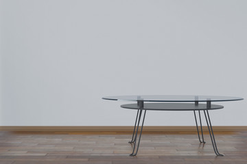 Glass table in a neat room