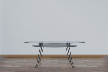 Glass table in a neat room