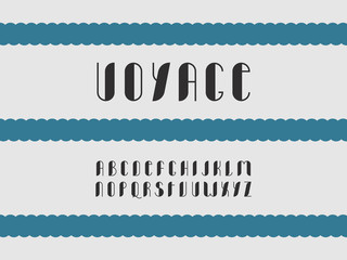 Voyage font. Vector alphabet 