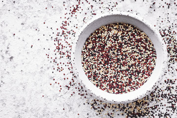 Black, red and white quinoa