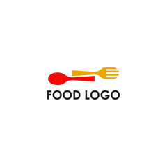 Food logo design with using fork and spoon icon
