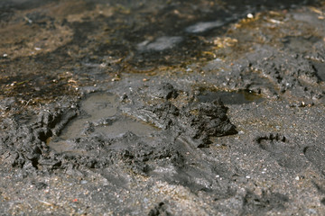 Therapeutic mud clay black for background. healing mud