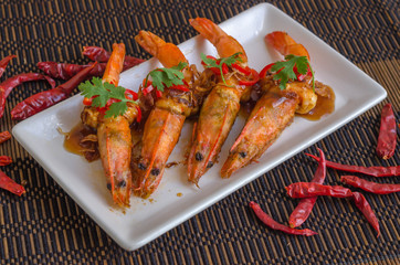 Thai Cuisine,Deep Fried Shrimp with Tamarind Sauce