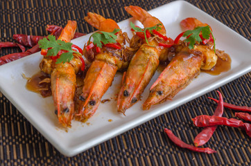 Thai Cuisine,Deep Fried Shrimp with Tamarind Sauce