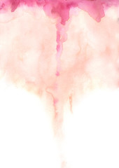 Abstract pink and purple watercolor hand painting background.