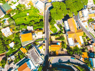 street between houses in a villagestreet between houses in a village