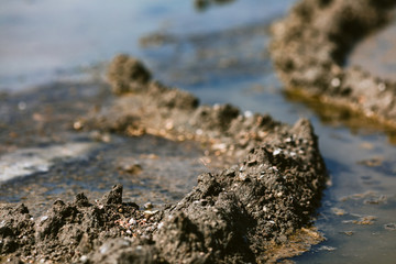 Therapeutic mud clay black for background. healing mud