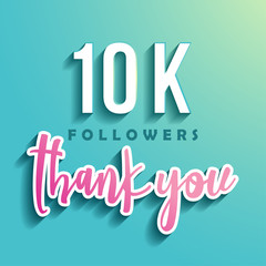 10K followers Thank you - Illustration for Social Network friends, followers, Web user Thank you celebrate of subscribers or followers and likes.