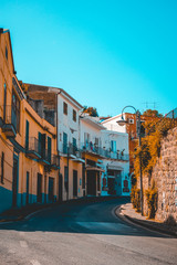 lone and curved road at italylone and curved road at italy
