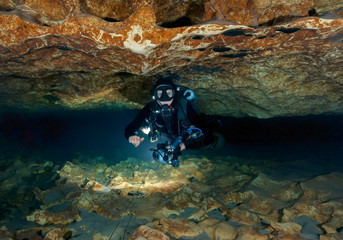 Cave Diving at Madison Blue Spring State Park, Madison County, Florida