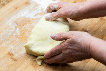 preparation of the dough to make the gnocchi