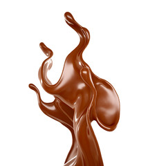 Obraz premium Splash of chocolate 3d illustration, 3d rendering.