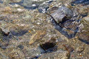 Water in the shallows of Penobscot Bay in Maine
