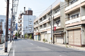 Fototapeta na wymiar Cityscape of Yumoto, Iwaki City, Fukushima Prefecture, Japan