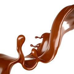 Splash of chocolate 3d illustration, 3d rendering.