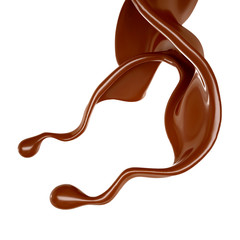 Splash of chocolate 3d illustration, 3d rendering.