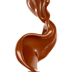 Splash of chocolate 3d illustration, 3d rendering.