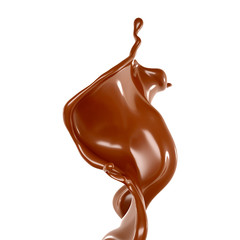 Splash of chocolate 3d illustration, 3d rendering.