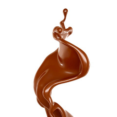 Splash of chocolate 3d illustration, 3d rendering.