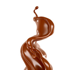 Splash of chocolate 3d illustration, 3d rendering.