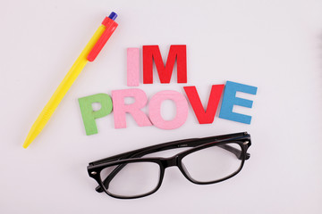 Improve concept with wooden block