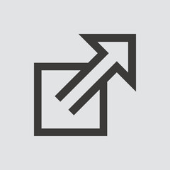 External Link icon isolated of flat style. Vector illustration.