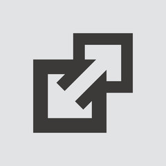 External Link icon isolated of flat style. Vector illustration.