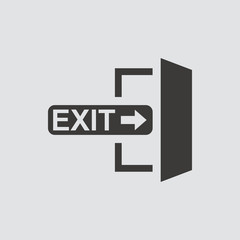 exit icon isolated of flat style.