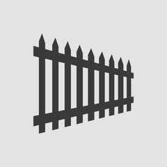 Fence icon isolated of flat style. Vector illustration.