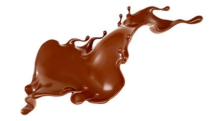 Splash of chocolate 3d illustration, 3d rendering.