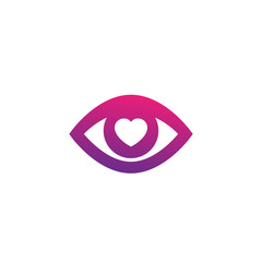 Eye with heart vector icon