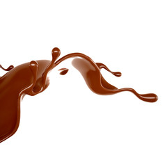 Splash of chocolate 3d illustration, 3d rendering.