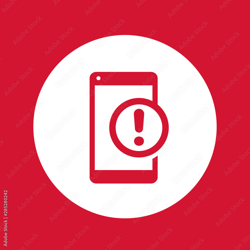 Poster notification vector icon, smartphone and alert sign