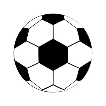 Soccer football ball equipment cartoon isolated in black and white