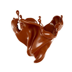 Splash of chocolate 3d illustration, 3d rendering.