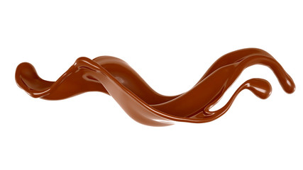 Splash of chocolate 3d illustration, 3d rendering.