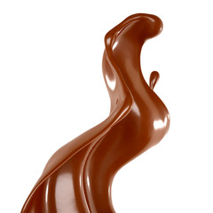 Splash of chocolate 3d illustration, 3d rendering.
