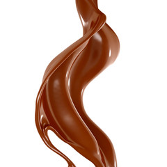 Splash of chocolate 3d illustration, 3d rendering.