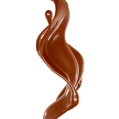 Splash of chocolate 3d illustration, 3d rendering.