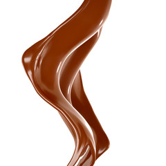 Splash of chocolate 3d illustration, 3d rendering.