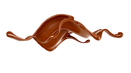 Splash of chocolate 3d illustration, 3d rendering.