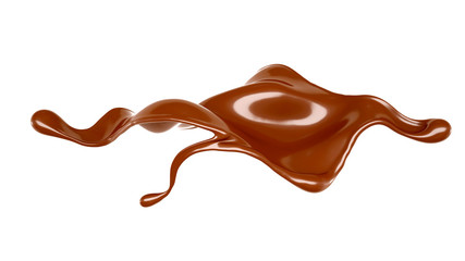 Splash of chocolate 3d illustration, 3d rendering.