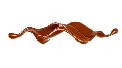 Splash of chocolate 3d illustration, 3d rendering.